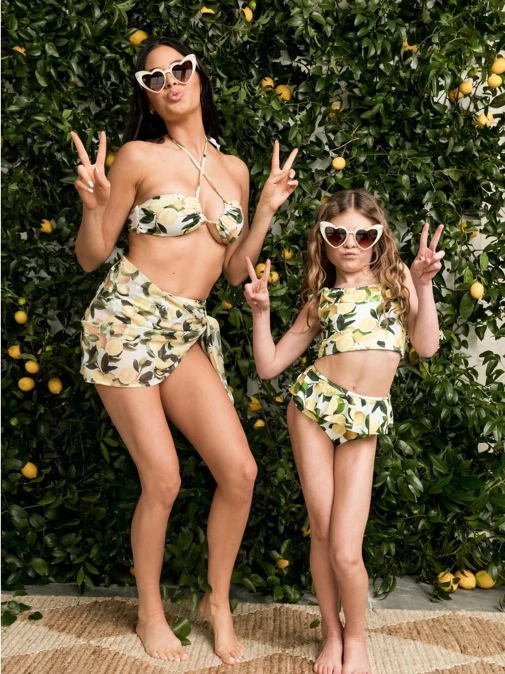 ❤️ Beach Riot Lemon Print Swim Sarong Set in Yellow, White, and Green